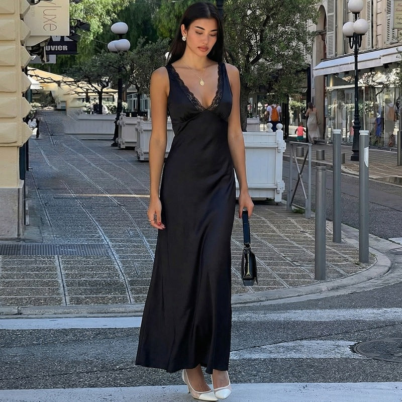 Damen Elegantes Nachthemd mit Spitzendetails R&B