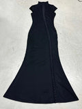 Damen Elegantes Wickelkleid mit hochgeschlossenem Kragen und schmaler Silhouette R&B