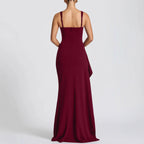 Damen Elegantes Maxikleid mit seitlichem Schlitz und raffinierten Raffungselementen R&B