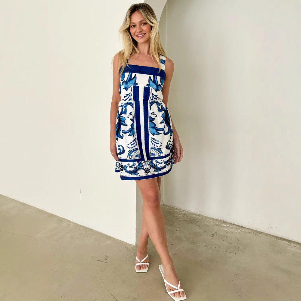 Damen Sommerkleid mit kunstvollem floralem Druck und tailliertem Schnitt R&B