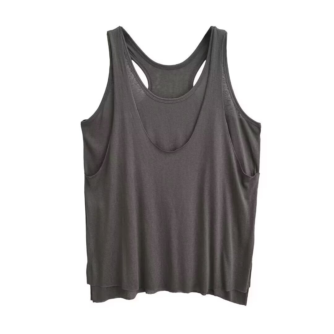 Damen sportliches Tanktop mit asymmetrischem Rückendesign R&B