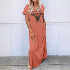 Damen Maxikleid mit grafischem Druck