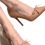 Damen spitze High Heel Pumps mit zierlichem Schleifendetail R&B