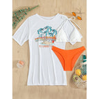 Damen Strandshirt mit sommerlichem Motiv und lockerer Passform R&B