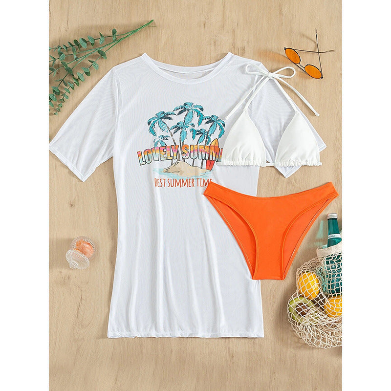 Damen Strandshirt mit sommerlichem Motiv und lockerer Passform R&B