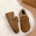 Damen Clogs mit weichem Kunstfellfutter und dekorativem Schnallenverschluss R&B