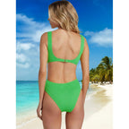 Damen Einteiliger Badeanzug mit modischem Cut-Out-Design R&B