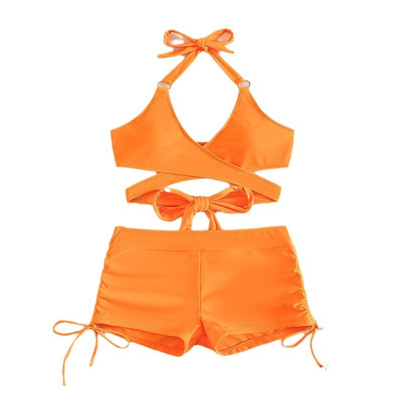 Damen Sport-Bikini-Set mit asymmetrischem Oberteil und hohem Schnitt R&B