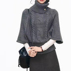 Damen Strickkleid mit voluminösen Ärmeln und elegantem Rollkragen R&B