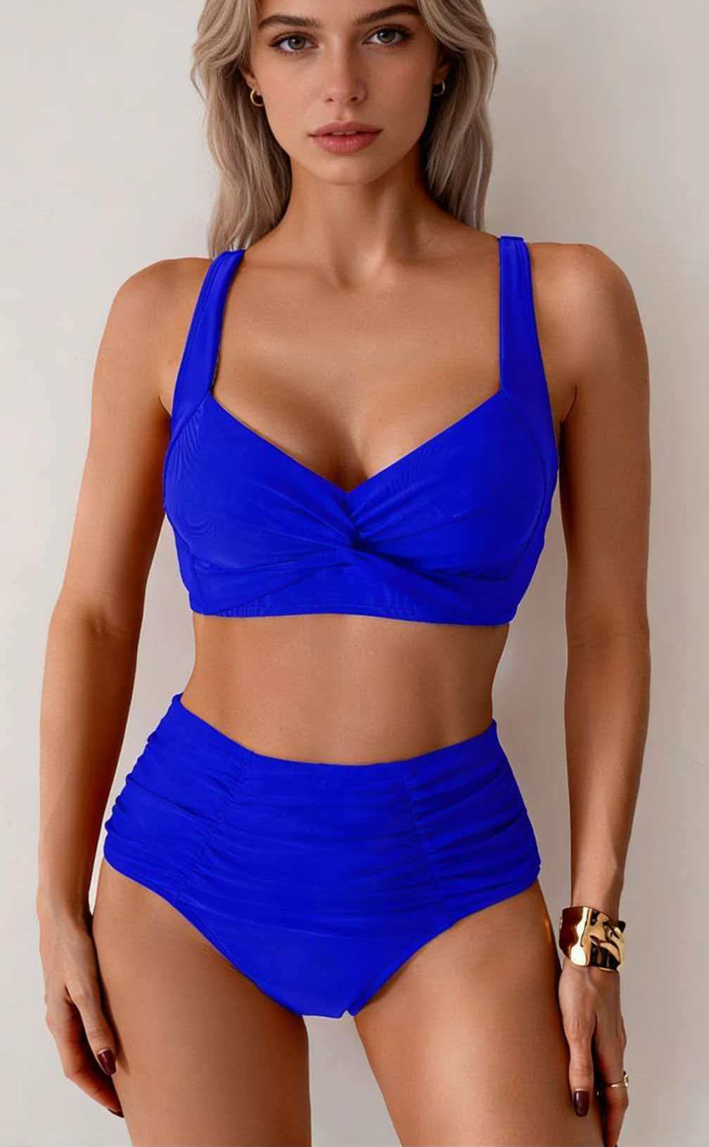 Damen Hochgeschnittenes Bikini-Set mit Twist-Oberteil R&B