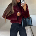 Damen Kunstpelzjacke im eleganten Oversized-Stil R&B