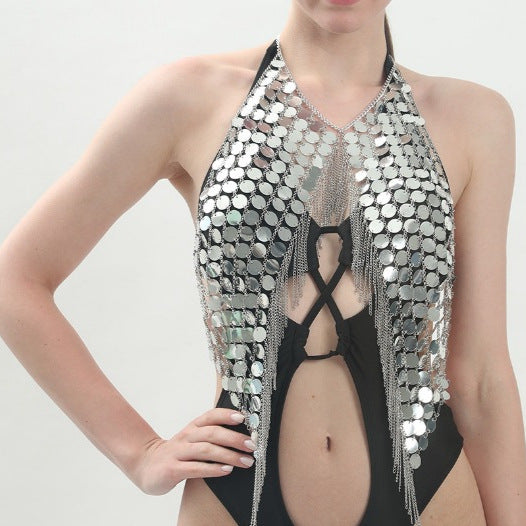 Damen Badeanzug mit glamourösem Metallic-Detail und einzigartigem Schnitt R&B