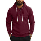 Herren Kapuzensweater mit halbem Reißverschluss und modernem Schnitt R&B