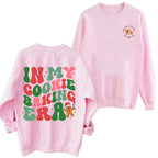 Damen lässiger Pullover mit weihnachtlichem Motiv