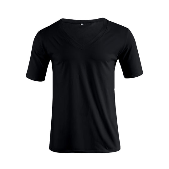 Herren nan V-Ausschnitt T‑Shirt aus feinem Jersey mit schmaler Silhouette und flachen Nähten R&B