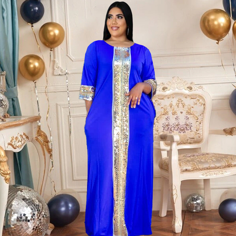 Damen Elegantes Maxikleid mit glitzerndem Design und stilvollem Schnitt R&B