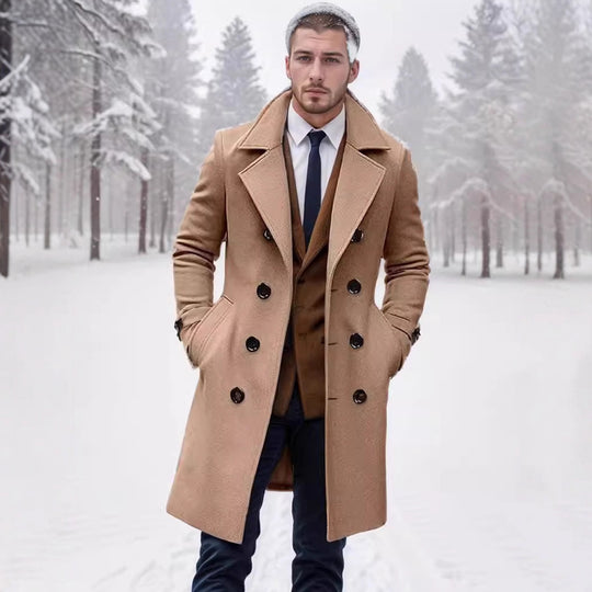Herren eleganter Woll-Mantel R&B