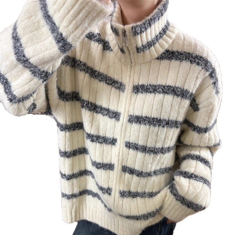 Damen Strickpullover mit hohem Kragen R&B