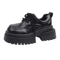 Damen Plattform Schnürschuhe mit robustem Profil und glänzendem Obermaterial R&B