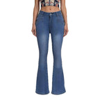 Damen Bootcut Jeans mit hohem Bund und elegantem Schnitt