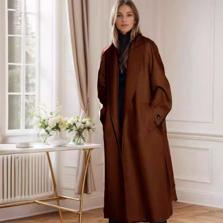 Damen eleganter Duster-Mantel mit geräumigen Taschen und modernem Schnitt R&B