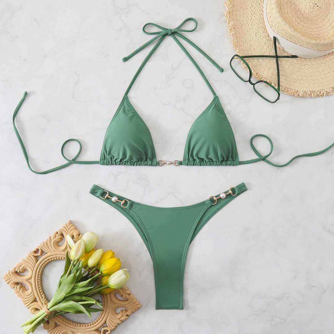 Damen Bikini-Set mit verstellbaren Trägern und modischen Ringdetails R&B