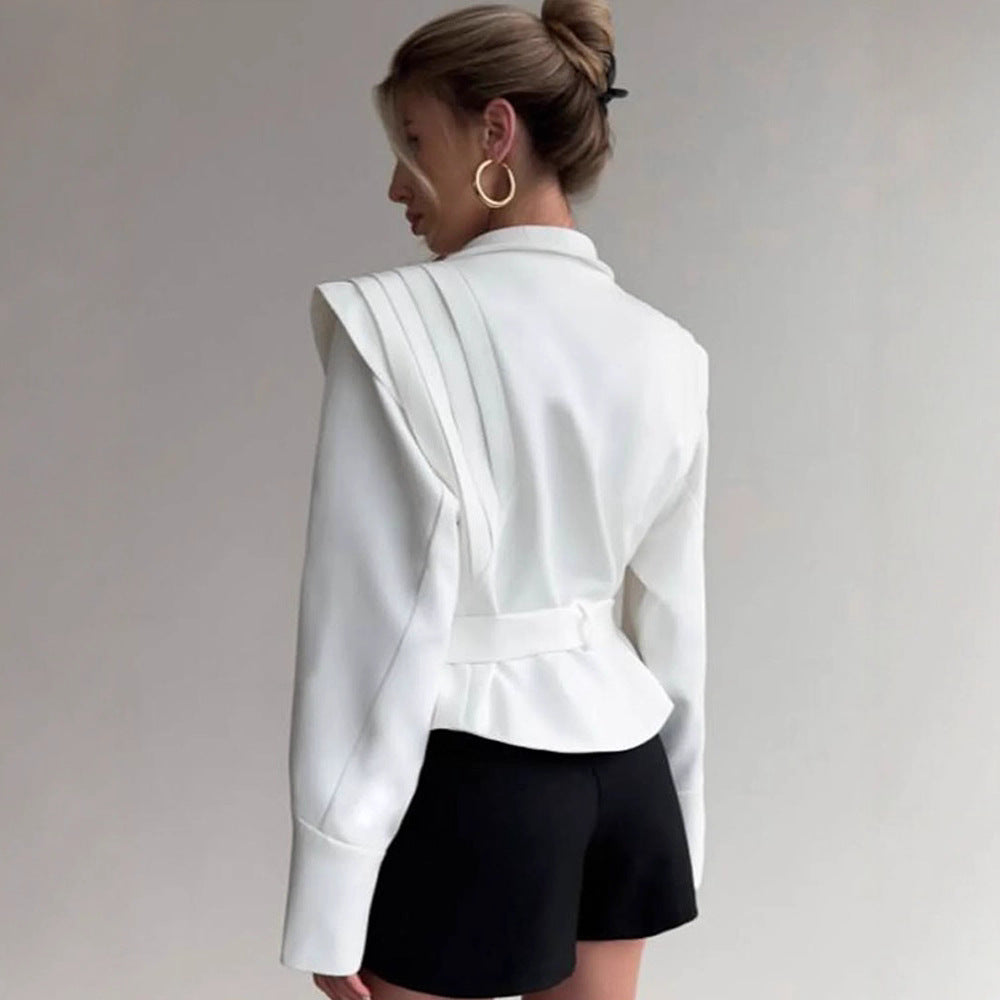 Damen Eleganter Blazer mit strukturierten Ärmeln R&B