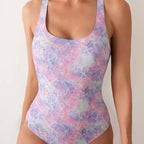 Damen Eleganter Einteiler Badeanzug mit animalischem Muster R&B