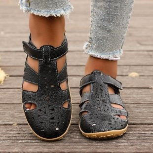 Damen Atmungsaktive Riemensandalen mit verstellbarem Klettverschluss R&B