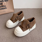 Damen Hochformat Sneakers mit modischem Veloursleder und robustem Plateau