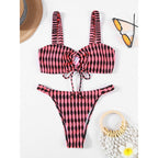Damen Triangel-Bikini mit modischem Wickel-Design und verstellbaren Trägern R&B
