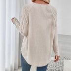 Damen Feinstrickpullover mit elegantem Rippdesign und lässigem Schnitt R&B