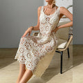 Damen luftiges Häkel-Maxikleid R&B