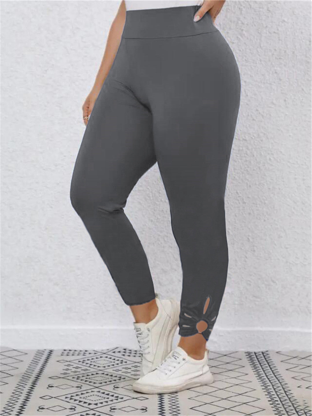 Damen Hochbundige Leggings mit stilvollen Schnittdetails R&B