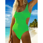 Damen Einteiliger Badeanzug mit modischem Cut-Out-Design R&B