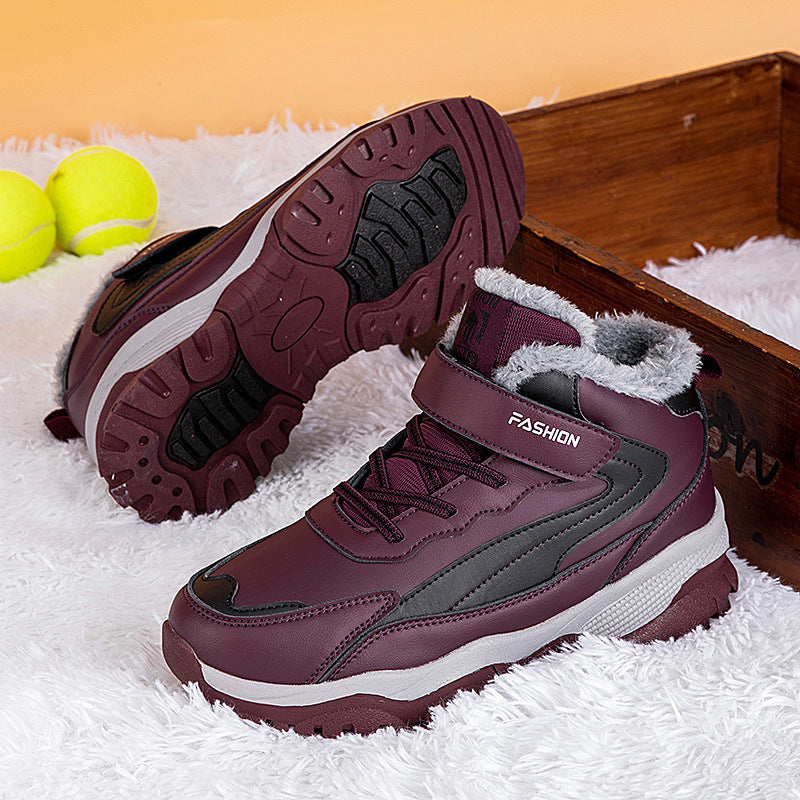 Damen Warm gefütterte Winterstiefel mit rutschfester Sohle und verstellbarem Klettverschluss R&B