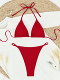 Damen Triangel-Bikini mit verstellbaren Trägern und elegantem Unterteil R&B