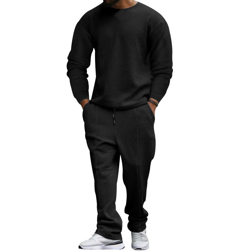 Herren lässiges Sweatshirt und Jogginghose Set mit strukturiertem Stoff R&B