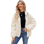 Damen Fleece-Jacke mit kontrastierendem Reißverschluss R&B