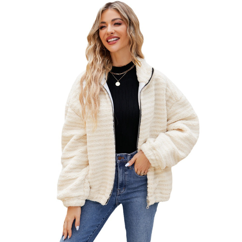 Damen Fleece-Jacke mit kontrastierendem Reißverschluss R&B