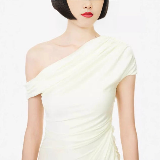 Damen Wickelkleid mit asymmetrischem Oberteil und eleganten Drapierungen R&B