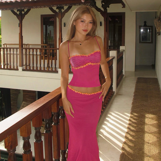 Damen elegantes Maxikleid mit raffinierten Spitzendetails R&B