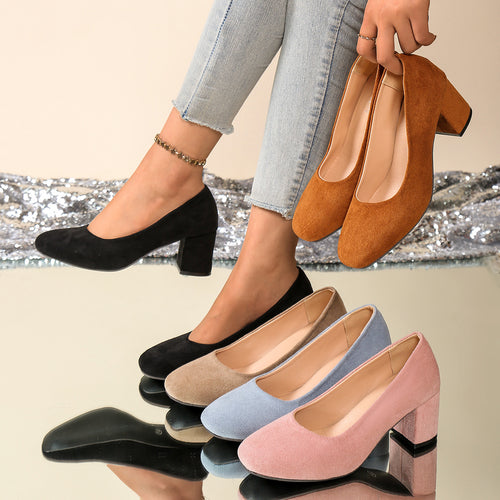 Damen Elegante und bequeme Pumps mit Blockabsatz R&B
