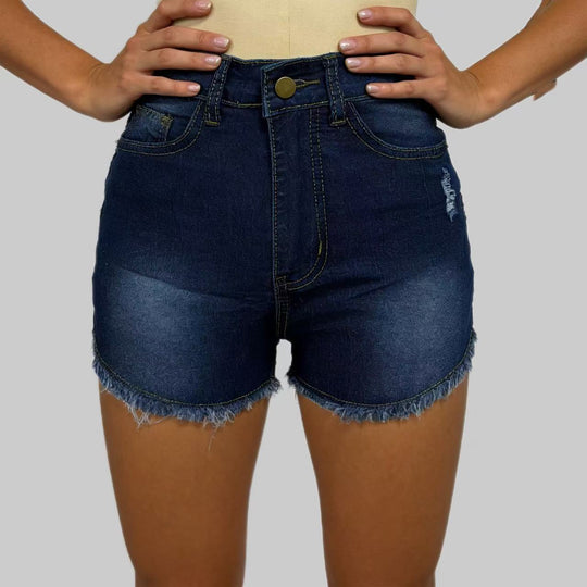 Damen Hochgeschnittene Denim-Shorts im angesagten Fransen-Look R&B
