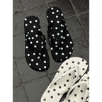 Damen trendige Zehentrenner-Sandalen mit Polka-Dots-Dekor R&B