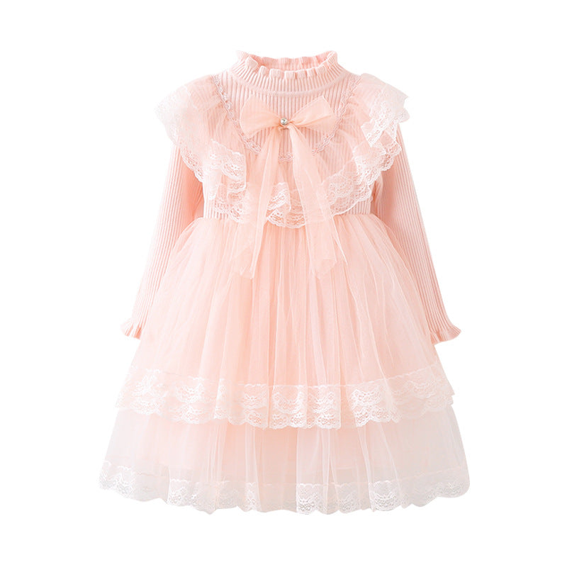 Mädchen Festliches Kleid mit Rüschenkragen und Tüllrock R&B