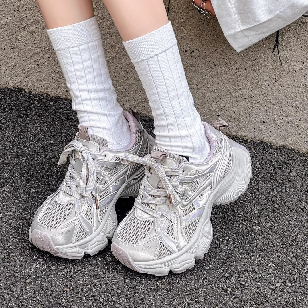 Damen Sportliche Casual Sneakers mit atmungsaktivem Obermaterial und dämpfender Sohle R&B
