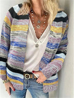 Damen Bunte Strickjacke mit modernem Design R&B