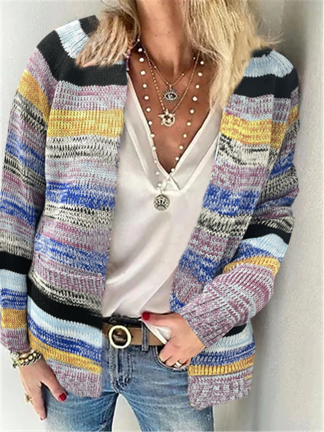 Damen Bunte Strickjacke mit modernem Design R&B