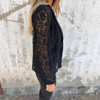 Damen Spitzenblazer mit eleganter Passform und zartem Durchbruchdesign